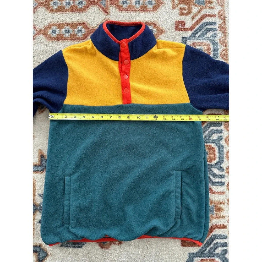 Hanna Andersson Fleece Pullover Jacket Kids Multicolor Colorblock Snap Neck 12